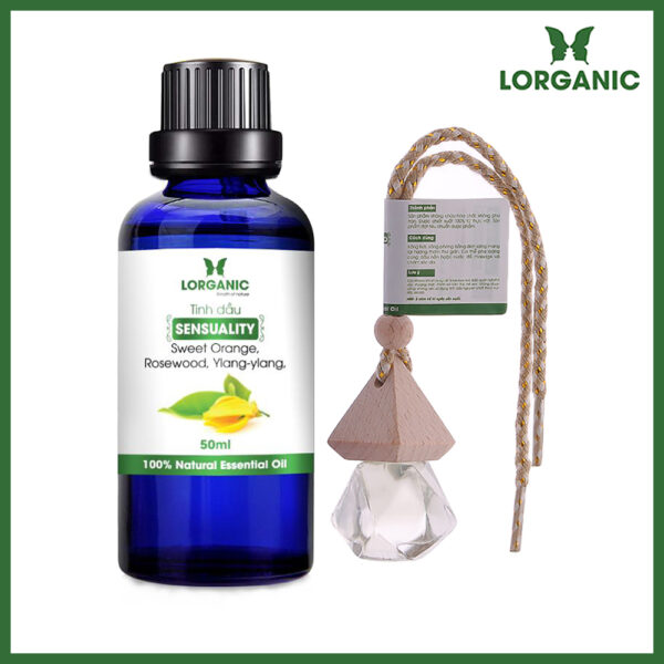 Combo tinh dầu quyến rũ sensual Lorganic 50ml tinh dầu quyến rũ sensual Lorganic treo xe hơi