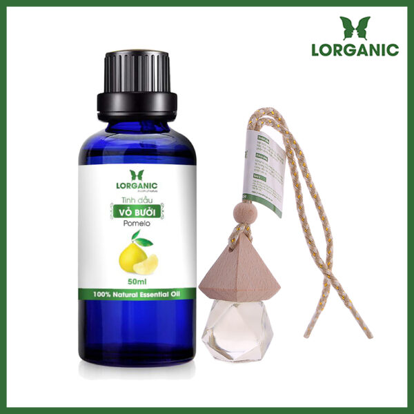 Combo tinh dầu bưởi Lorganic 50ml tinh dầu bưởi Lorganic treo xe hơi