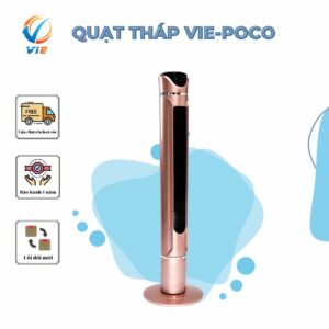 Quạt tháp không cánh Vf - poco  45w - Vàng Hồng - Tích hợp chế độ cung cấp ion âm