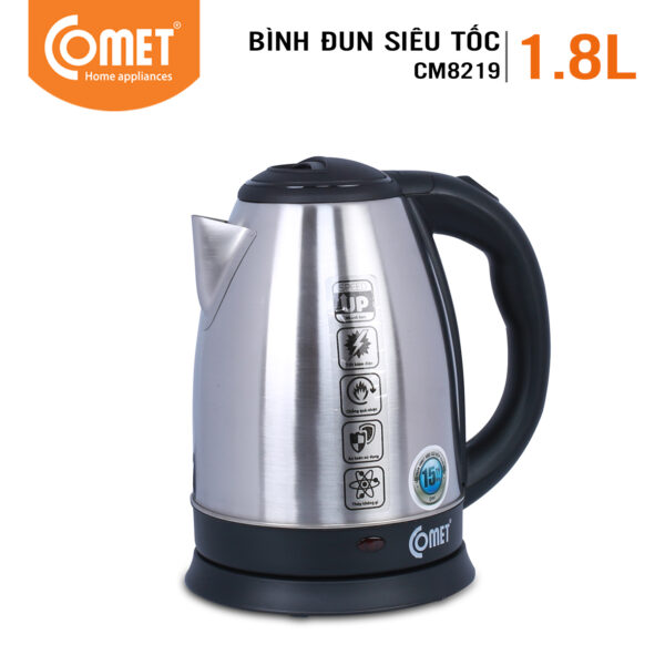 Ấm Siêu Tốc Comet CM8219 1.8L - Bạc - Hàng Chính Hãng