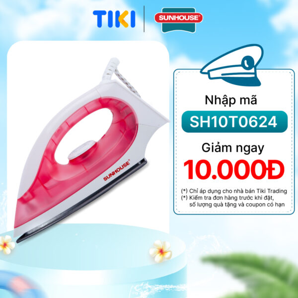 Ban Ủi Khô Sunhouse SHD1072 - Hồng 1200W - Hàng chính hãng