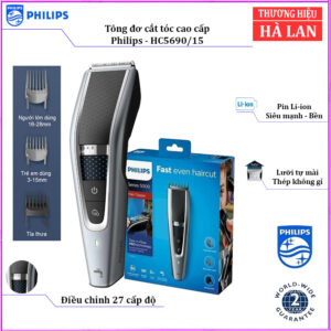 Tông đơ cắt tóc cao cấp Philips HC569015 tích hợp 2 lưỡi cắt